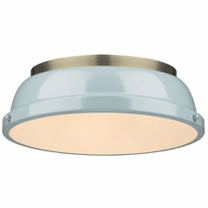 Golden Lighting 3602-14 AB-SF Duncan Aged Brass Flush Mount Ceiling Light Fixture