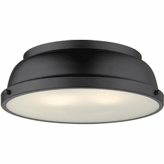 Golden Lighting 3602-14-BLK-BLK Duncan Modern Black Flush Lighting