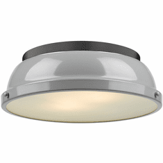Golden Lighting 3602-14 BLK-GY Duncan Matte Black Overhead Light Fixture