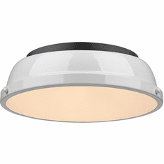 Golden Lighting 3602-14-BLK-WH Duncan Modern Black Overhead Lighting