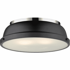 Golden Lighting 3602-14 CH-BLK Duncan Chrome Ceiling Light