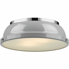 Golden Lighting 3602-14 CH-GY Duncan Chrome Ceiling Lighting Fixture