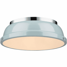 Golden Lighting 3602-14 CH-SF Duncan Chrome Flush Lighting