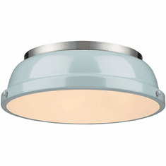 Golden Lighting 3602-14 PW-SF Duncan Pewter Flush Ceiling Light Fixture