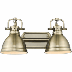 Golden Lighting 3602-BA2 AB-AB Duncan Contemporary Aged Brass 2-Light Bath Lighting