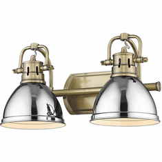 Golden Lighting 3602-BA2 AB-CH Duncan Modern Aged Brass 2-Light Vanity Lighting