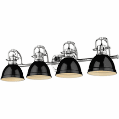 Golden Lighting 3602-BA4-CH-BK Duncan Chrome 4-Light Bathroom Lighting Fixture