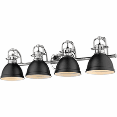 Golden Lighting 3602-BA4-CH-BLK Duncan Chrome 4-Light Vanity Lighting