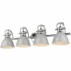 Golden Lighting 3602-BA4-CH-GY Duncan Chrome 4-Light Bath Light Fixture