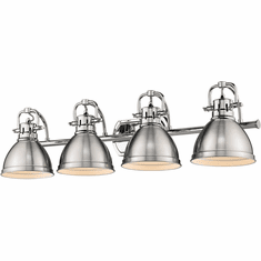 Golden Lighting 3602-BA4-CH-PW Duncan Chrome 4-Light Bath Lighting Fixture