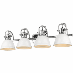 Golden Lighting 3602-BA4-CH-WH Duncan Chrome 4-Light Bathroom Vanity Light