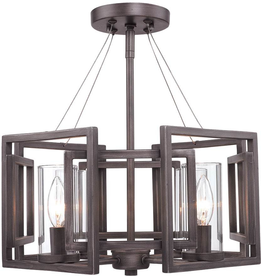 Golden Lighting 6068SFGMT Marco Contemporary Gunmetal Bronze Semi