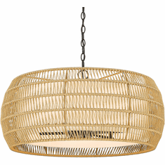 Golden Lighting 6805-6 BLK-NR Everly Modern Matte Black 27" Ceiling Pendant Light