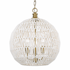 Golden Lighting 6933-3P BCB-WR Florence Contemporary Brushed Champagne Bronze Pendant Lighting Fixture