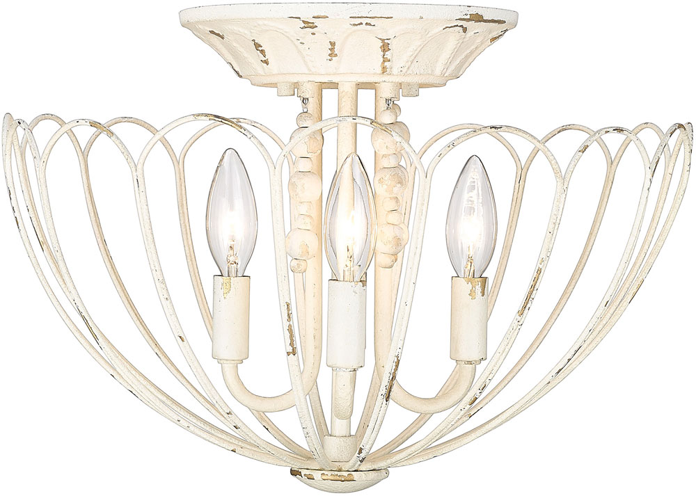 Golden Lighting 7862-SF VPW Marguerite Vintage Vintage Parisian White ...