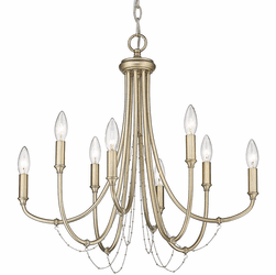 Golden Lighting 8322-8 WG Kamila Contemporary White Gold Chandelier Light