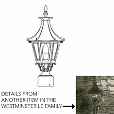 Hanover Lantern B19230 Westminster LE Small Traditional Outdoor Post Lamp