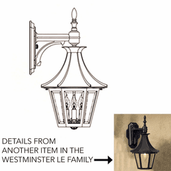 Hanover Lantern B19412 Westminster LE Medium Traditional Exterior Wall Lighting Sconce