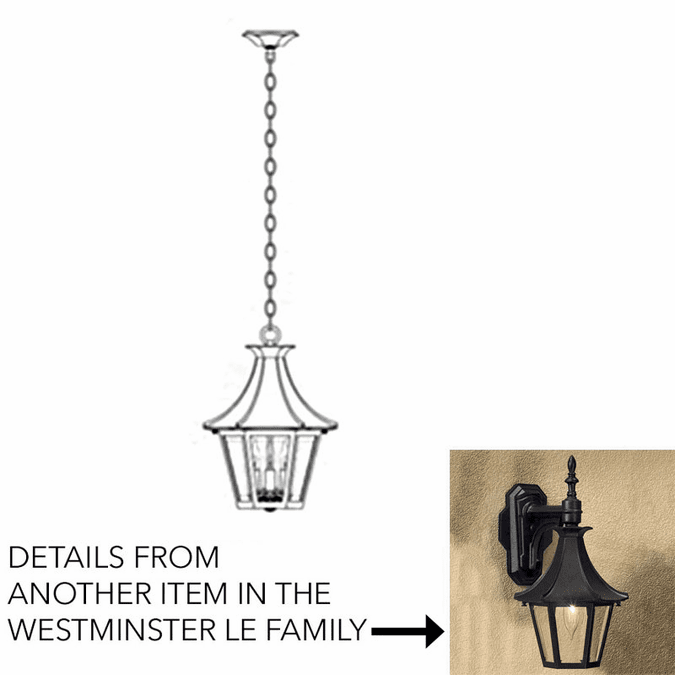 Hanover Lantern B19420 Westminster LE Medium Traditional Exterior Hanging Lamp