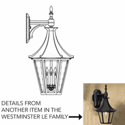 Hanover Lantern B19612 Westminster LE Large Traditional Exterior Wall Lamp
