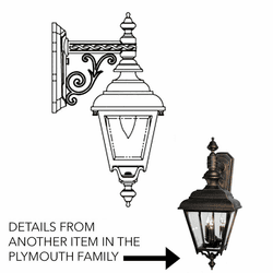 Hanover Lantern B2472 Plymouth Small Traditional Exterior Wall Sconce Light