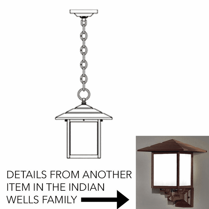 Hanover Lantern B28320 Indian Wells Medium Craftsman Outdoor Hanging Lamp