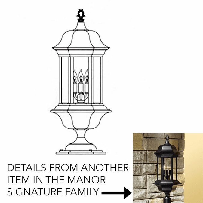 Hanover Lantern B4161 Manor Signature Medium Exterior Pier Mount HAN
