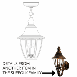 Hanover Lantern B52621 Suffolk Large Exterior Ceiling Light