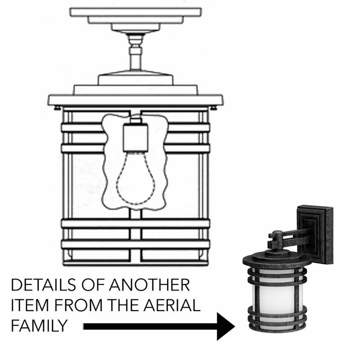 Hanover Lantern B55421 Aerial Large Exterior Flush Mount Light Fixture