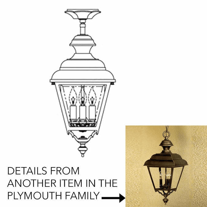 Hanover Lantern B9521 Plymouth Medium Traditional Outdoor Overhead