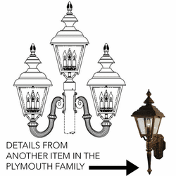 Hanover Lantern B96FSM-21 Plymouth Large Traditional Outdoor Post Lighting