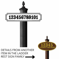 Hanover Lantern R722 Ladder Rest Sign Exterior Address Number Sign