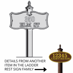 Hanover Lantern R726 Ladder Rest Sign Outdoor Address Number Sign