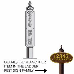 Hanover Lantern R727 Ladder Rest Sign Exterior Address Number Sign