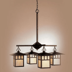 Hi-Lite Manufacturing H-250-4D Craftsman 32" Tall Hanging Chandelier