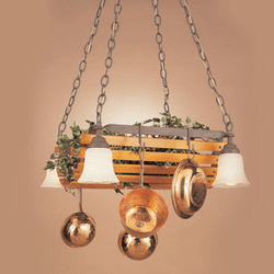 Hi-Lite Manufacturing H-9144-D Oakridge 22" Wide Pot Rack Kitchen Island Light Fixture