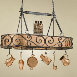 Hi-Lite Manufacturing H-93Y-D-B-SIL 23" Wide Pot Rack Kitchen Island Lighting