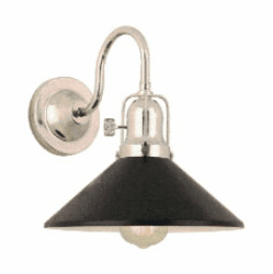 Hi-Lite Manufacturing H-99410-A1B-160-91 Montgomery Vintage Polished Nickel / Black Lighting Sconce