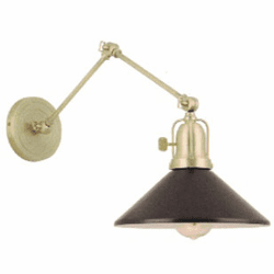 Hi-Lite Manufacturing H-99410-A3B-26-145 Montgomery Vintage Natural Brass / Oil Rubbed Bronze Wall Swing Arm Lamp