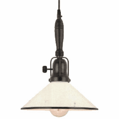 Hi-Lite Manufacturing H-99410-C-91-157-VB Montgomery Retro Black / White / Vintage Black Wood Hanging Pendant Light