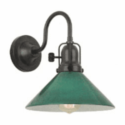 Hi-Lite Manufacturing H-99420-A1B-91-GRN Montgomery Vintage Black / Green Sconce Lighting