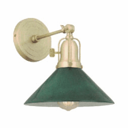 Hi-Lite Manufacturing H-99420-A2B-26-GRN Montgomery Vintage Natural Brass / Green Wall Sconce Lighting