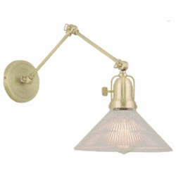 Hi-Lite Manufacturing H-99420-A3B-26-RIB Montgomery Vintage Natural Brass Wall Swing Arm Lamp