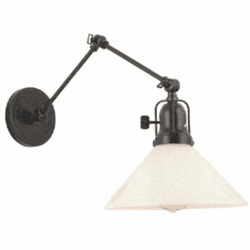 Hi-Lite Manufacturing H-99420-A3B-91-OP Montgomery Vintage Black Wall Swing Arm Lamp