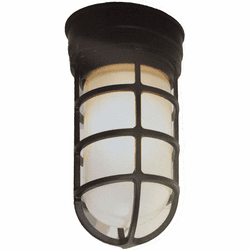 Hi-Lite Manufacturing H-LCGU-FB-GD-1 Vapor Jar Vintage Outdoor Flush Mount Light Fixture