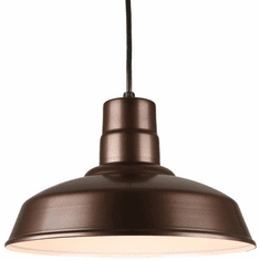 Hi-Lite Manufacturing H-QSN15114-C-145 Warehouse Retro Oil Rubbed Bronze 14" Pendant Lamp
