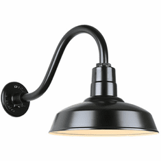 Hi-Lite Manufacturing H-QSN15114-SA-91-QSNB-42-91 Warehouse RLM Vintage Black Outdoor 14" Wall Sconce