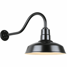 Hi-Lite Manufacturing H-QSN15114-SA-91-QSNHL-A-91 Warehouse RLM Vintage Black Outdoor 14" Wall Light Fixture