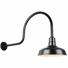 Hi-Lite Manufacturing H-QSN15114-SA-91-QSNHL-C-91 Warehouse RLM Vintage Black Outdoor 14" Wall Mounted Lamp