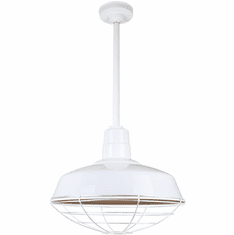Hi-Lite Manufacturing H-QSN15114-SA-93-QSN24-ST3-93-QSNHSC-93-QSNWGR-14-93 Warehouse Retro White Interior / Exterior 14" Pendant Lighting Fixture